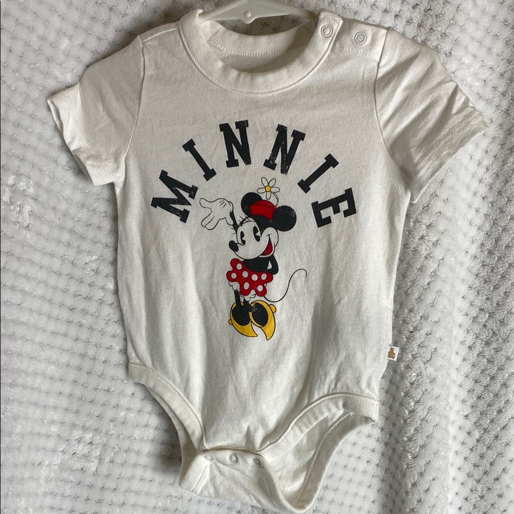 Baby Gap Disney White and Red Minnie Mouse Bodysuit